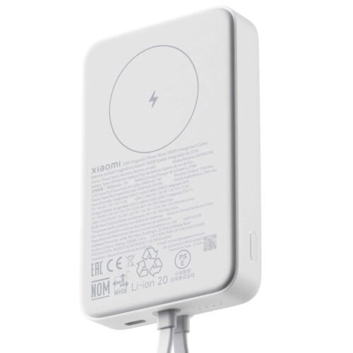 xiaomi power bank 33w 10000mah con cable integrado – blanco